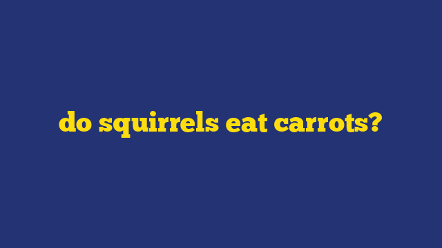 do squirrels eat carrots?